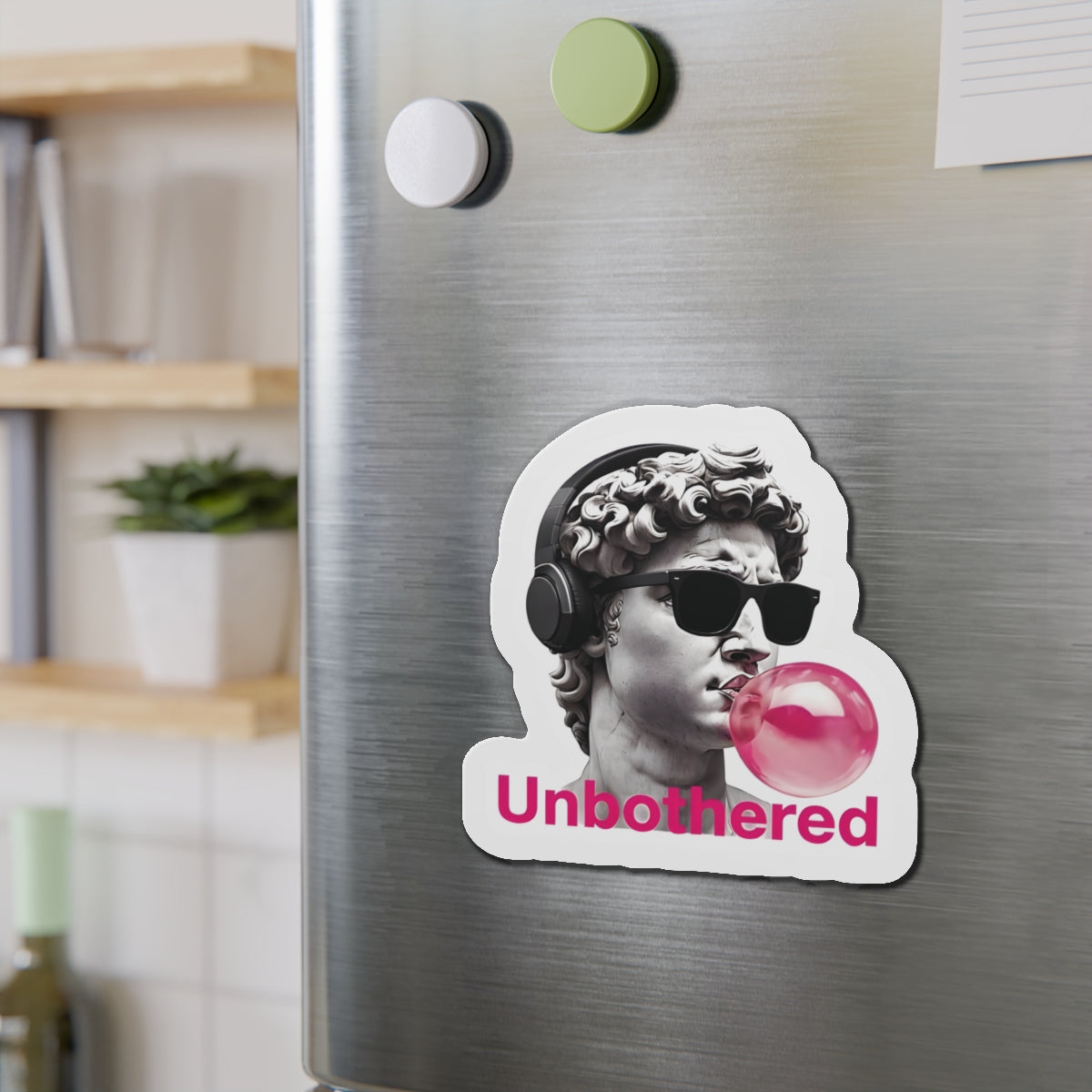 Unbothered Cool Statue Magnet - Funny & Relatable