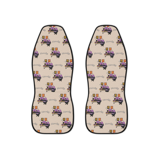 BT21 Shooky Beige Car Seat Cover Pattern Design - Identical Set of 2
