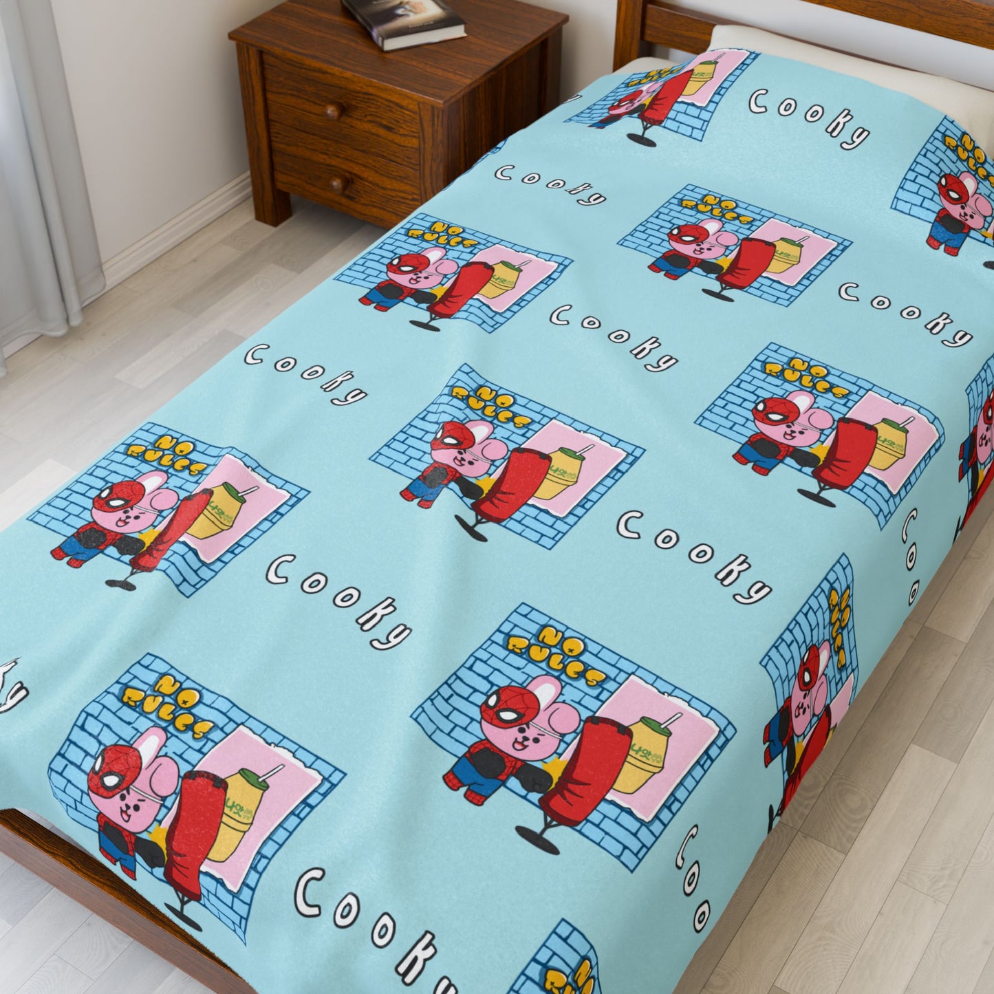 Blue Cooky Blanket - BT21 Pattern Design