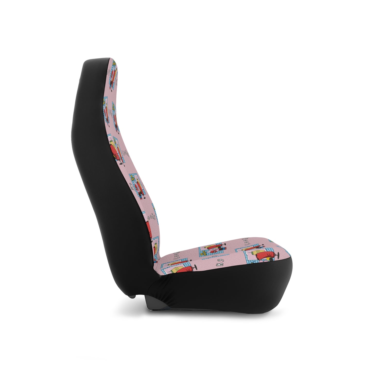 BT21 Cooky Pink Car Seat Cover Pattern Design - Identical Set of 2