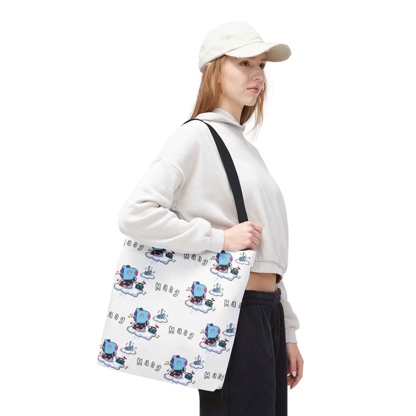 BT21 Mang White Tote Bag Pattern Design