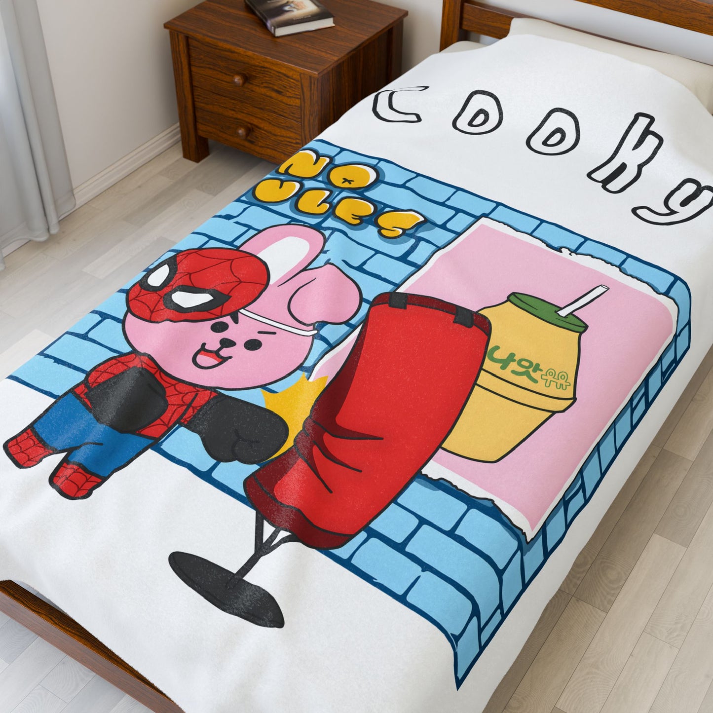White Cooky Blanket - BT21 Single Design