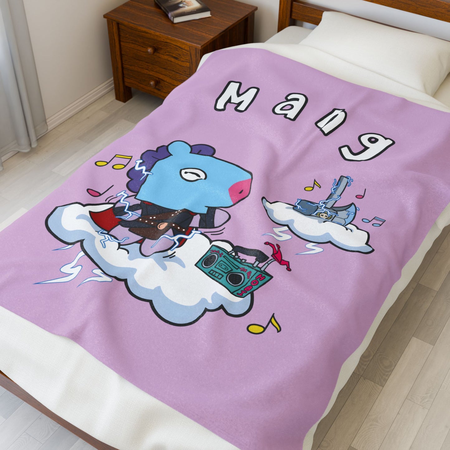 Purple Mang Blanket - BT21 Single Design