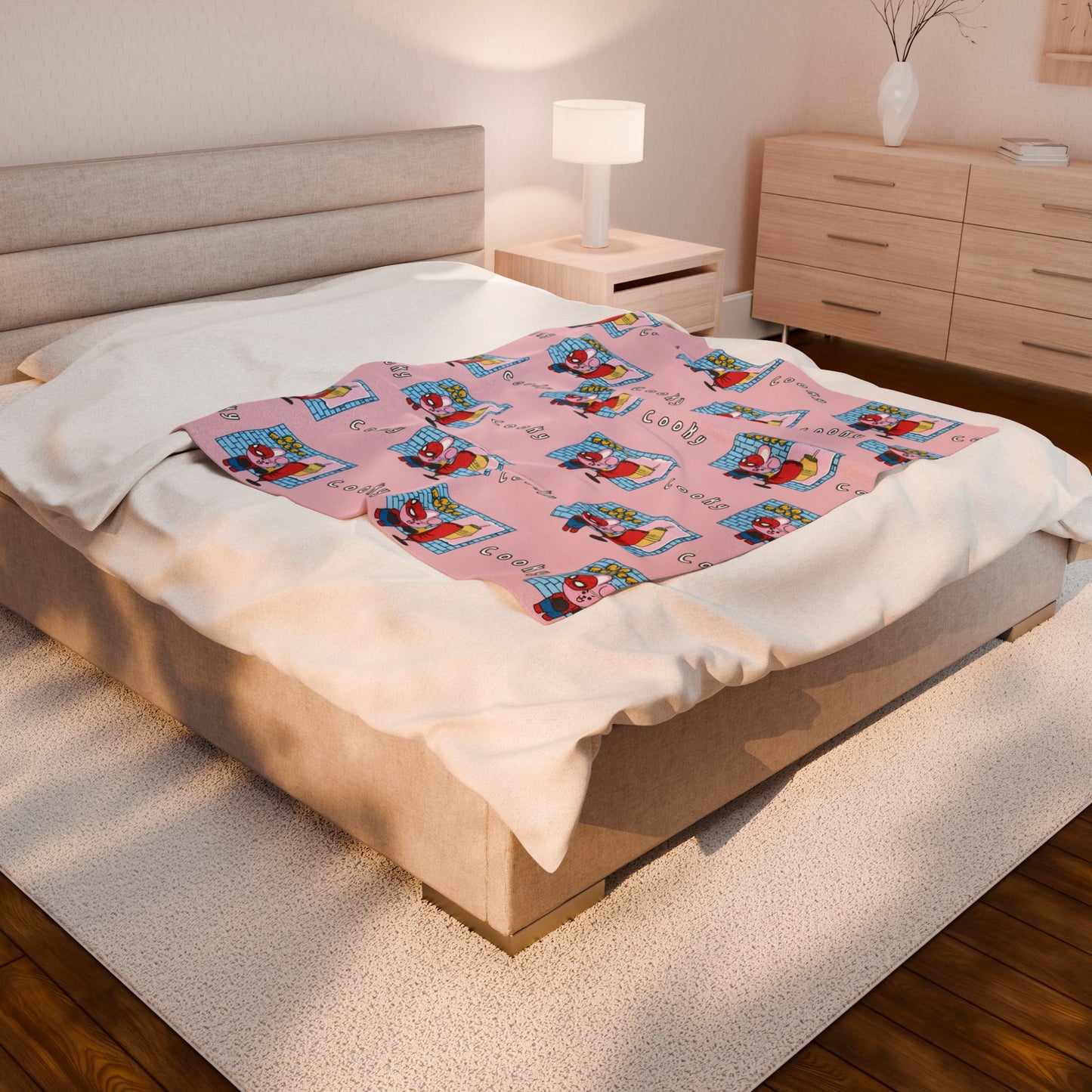 Pink Cooky Blanket - BT21 Pattern Design