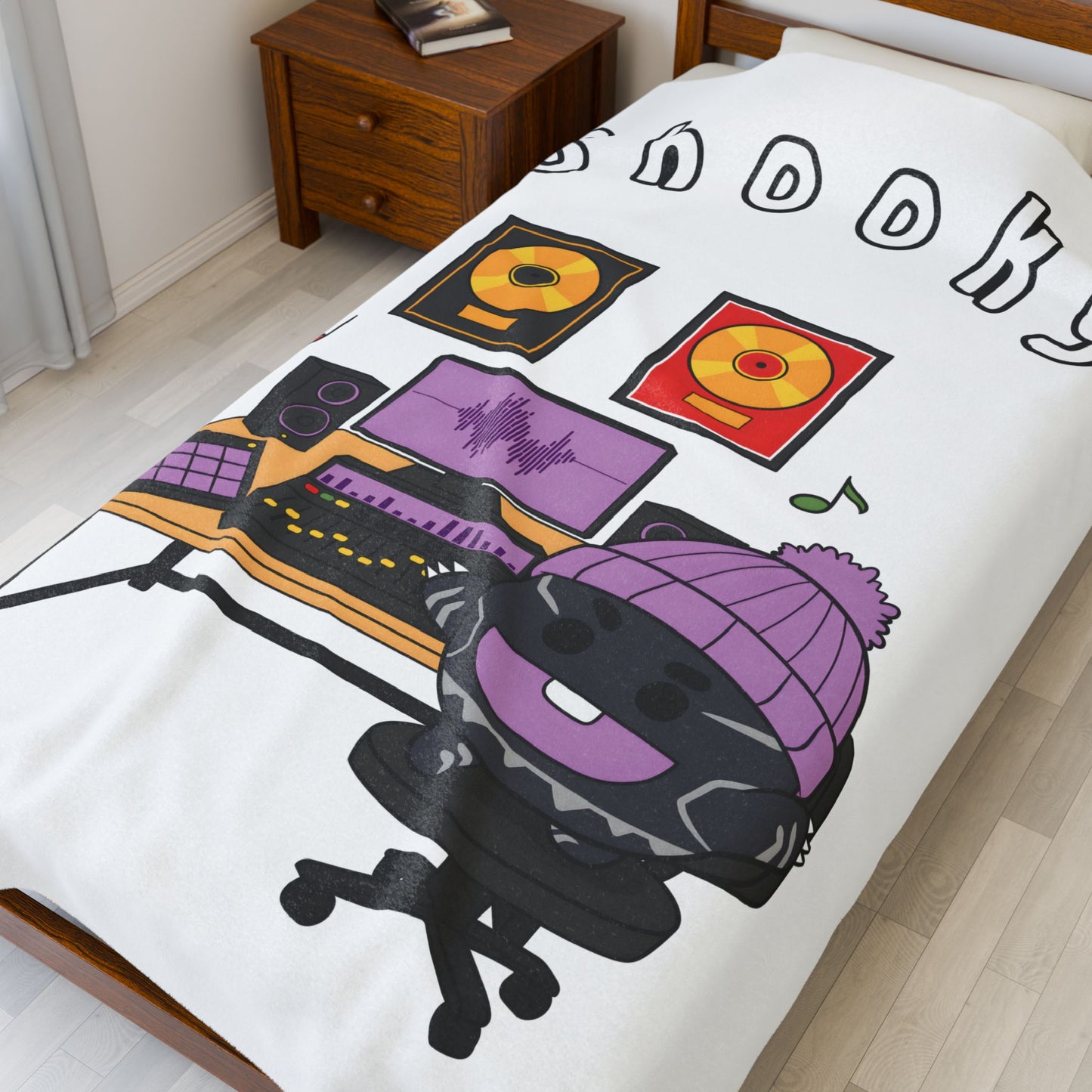 White Shooky Blanket - BT21 Single Design