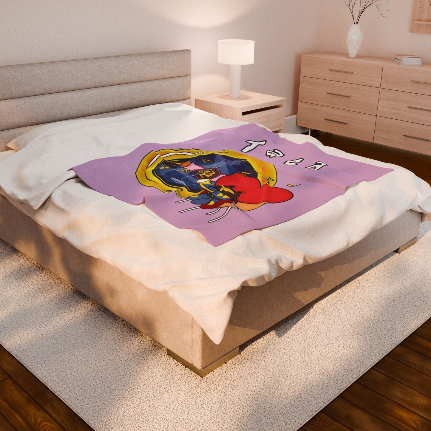 Purple Tata Blanket - BT21 Single Design