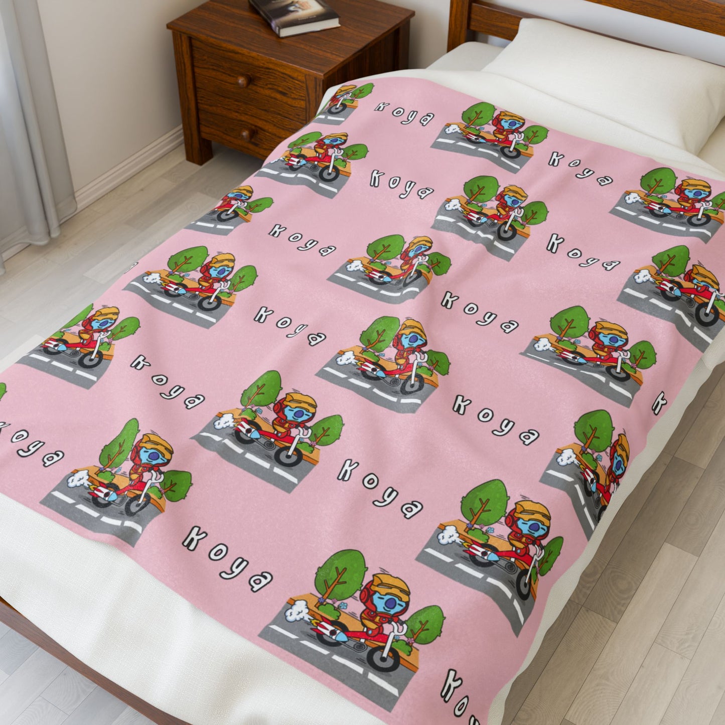 Pink Koya Blanket - BT21 Pattern Design