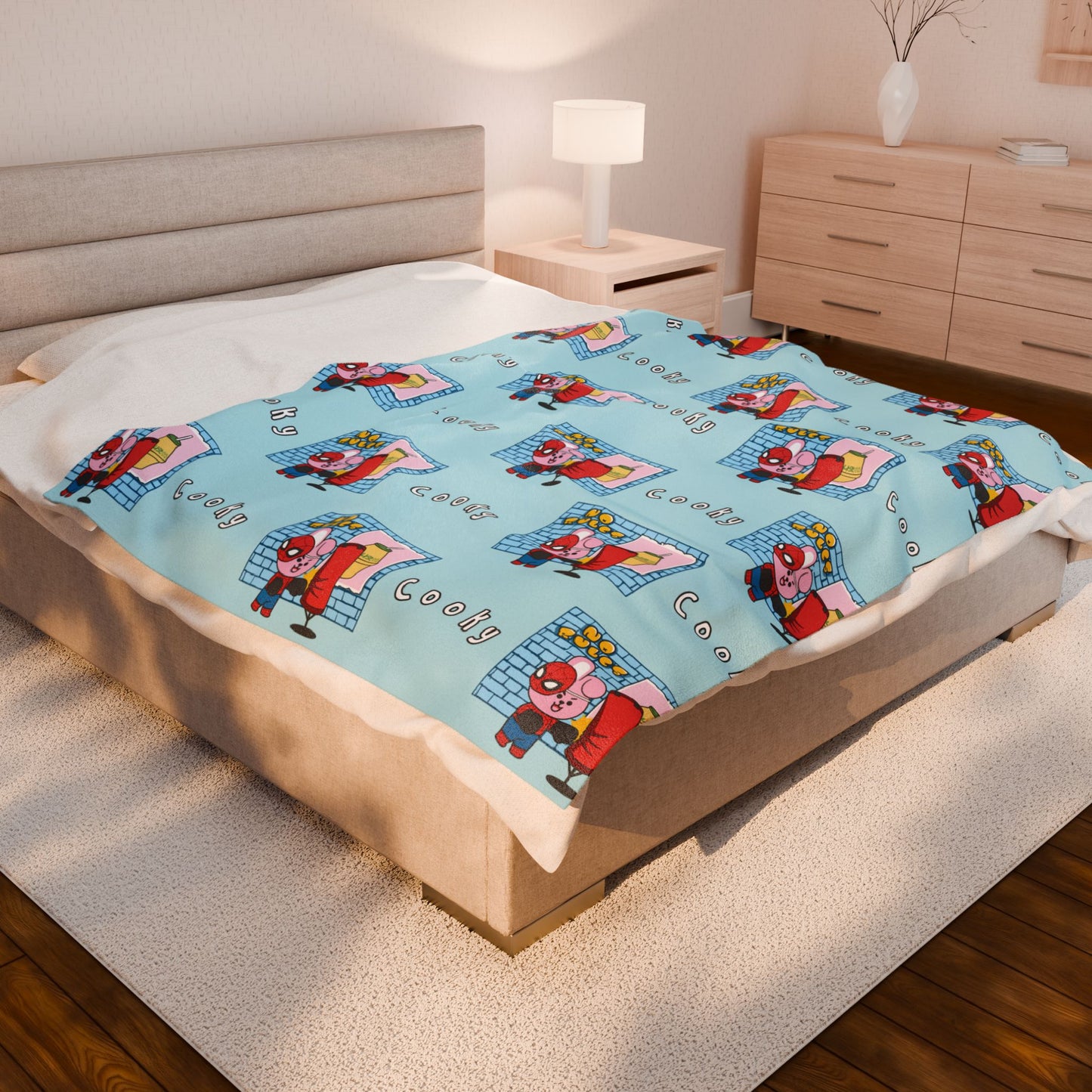 Blue Cooky Blanket - BT21 Pattern Design
