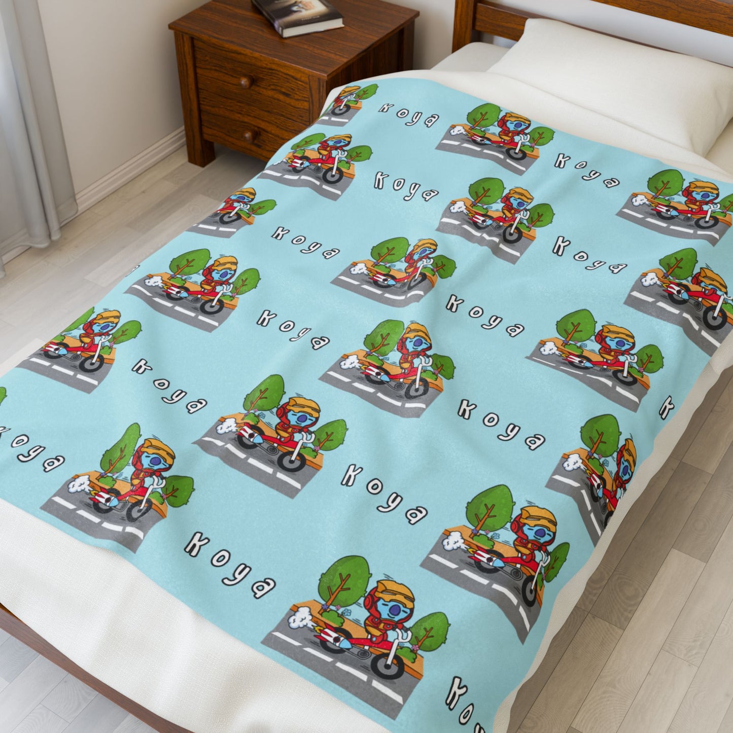 Blue Koya Blanket - BT21 Pattern Design