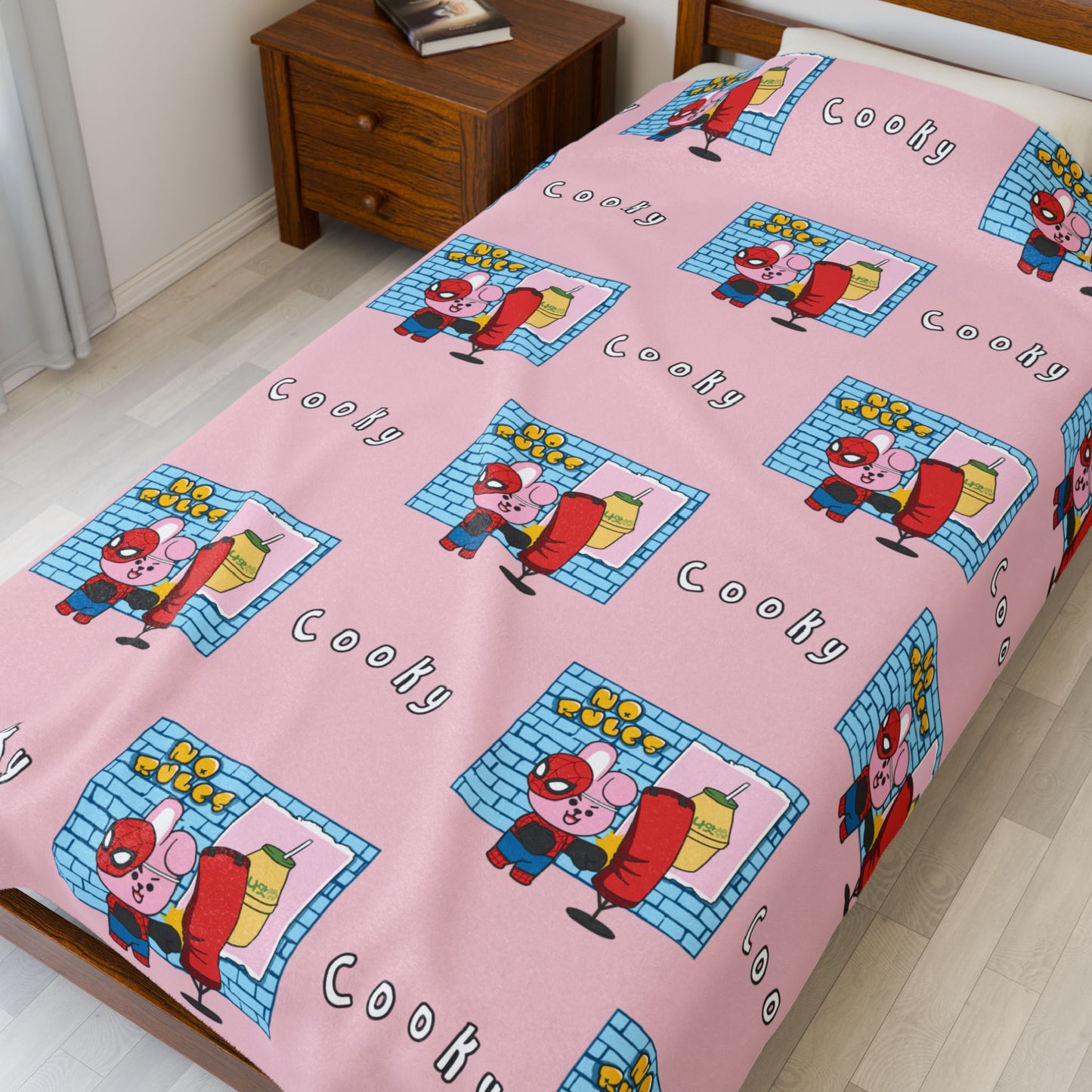 Pink Cooky Blanket - BT21 Pattern Design