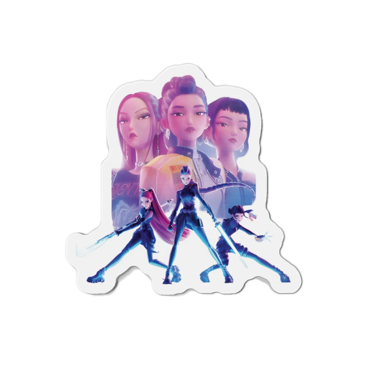 Kpop Demon Hunters Huntrix Rumi Mira Zoey Hunting Outfit Magnet