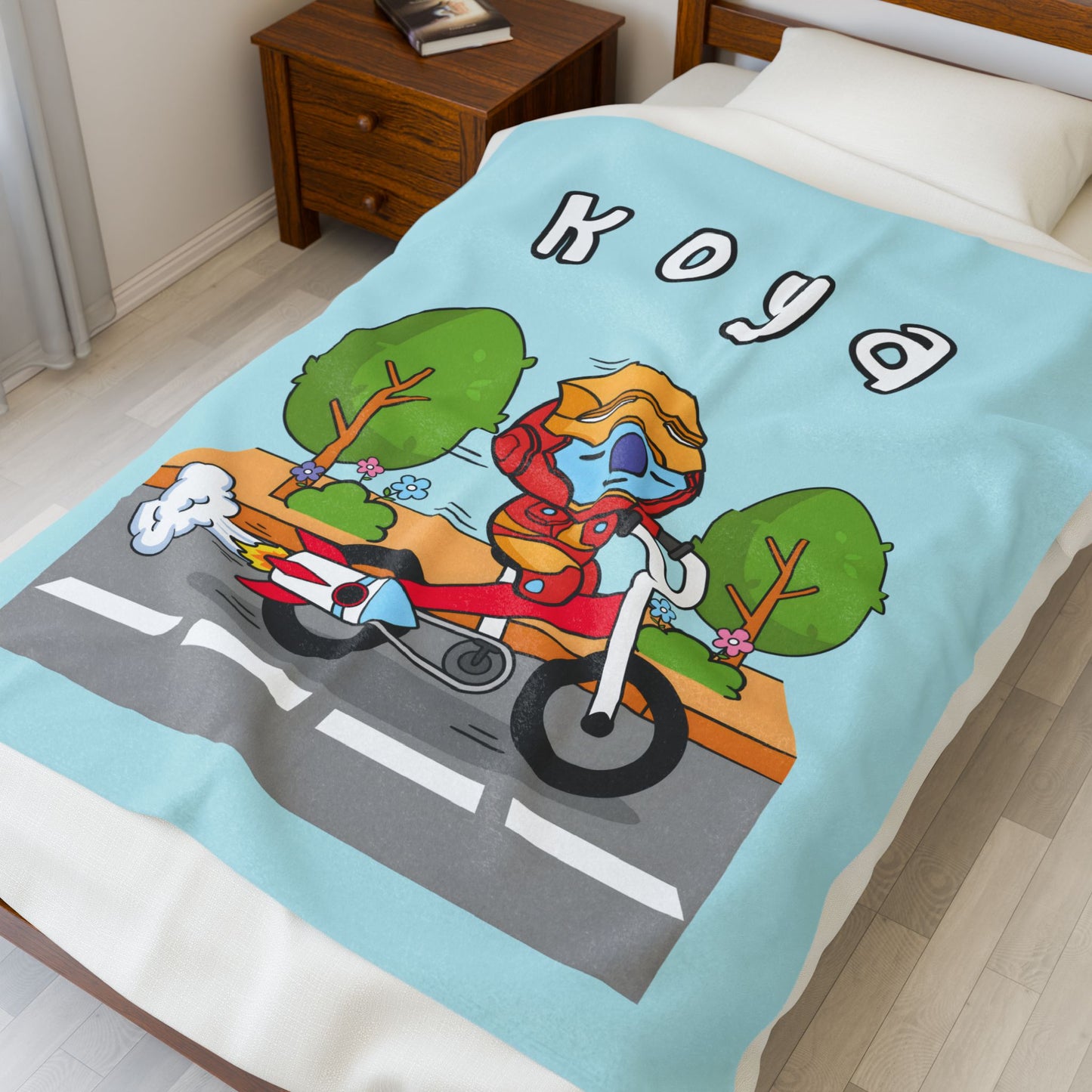 Blue Koya Blanket - BT21 Single Design