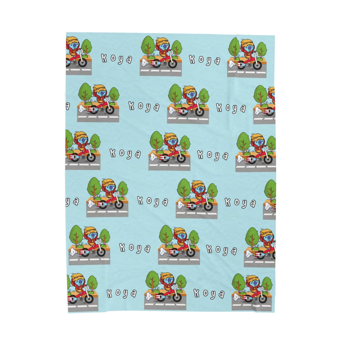 Blue Koya Blanket - BT21 Pattern Design