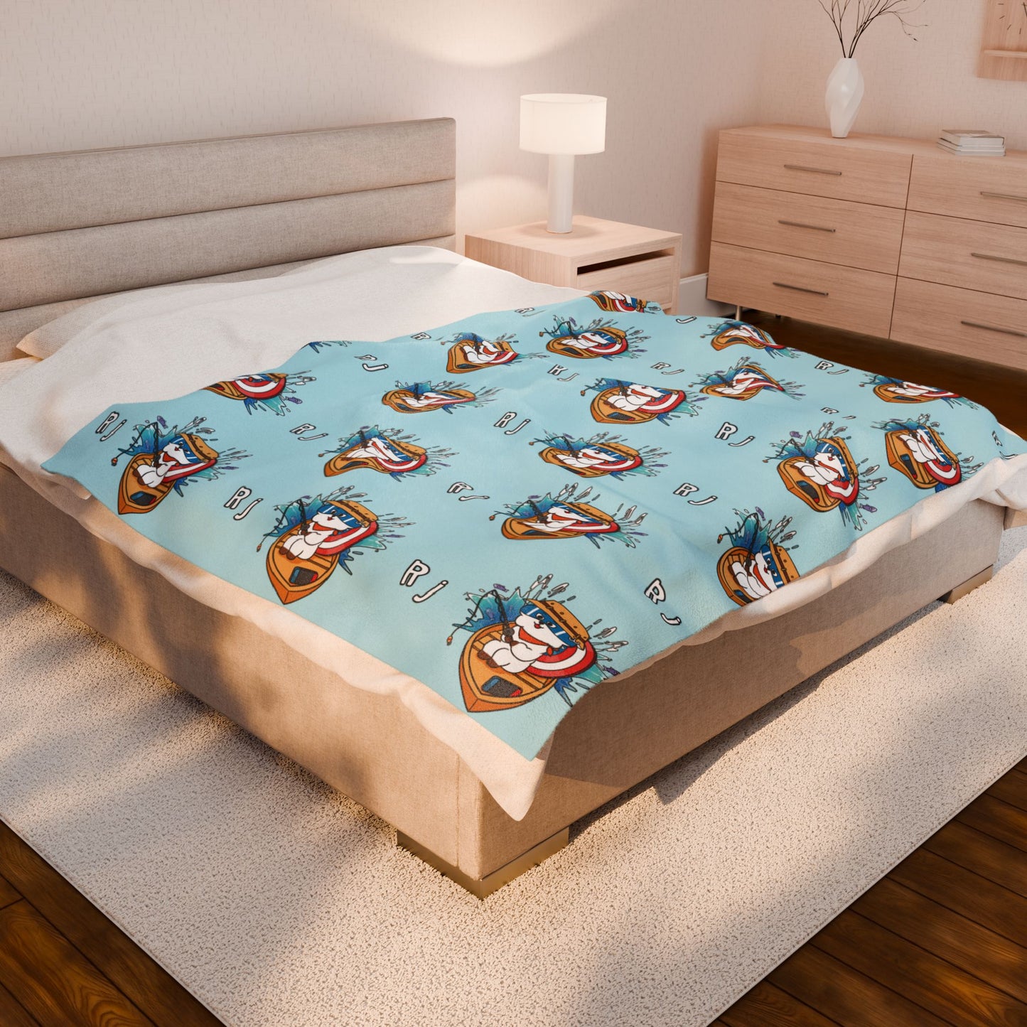 Blue RJ Blanket - BT21 Pattern Design