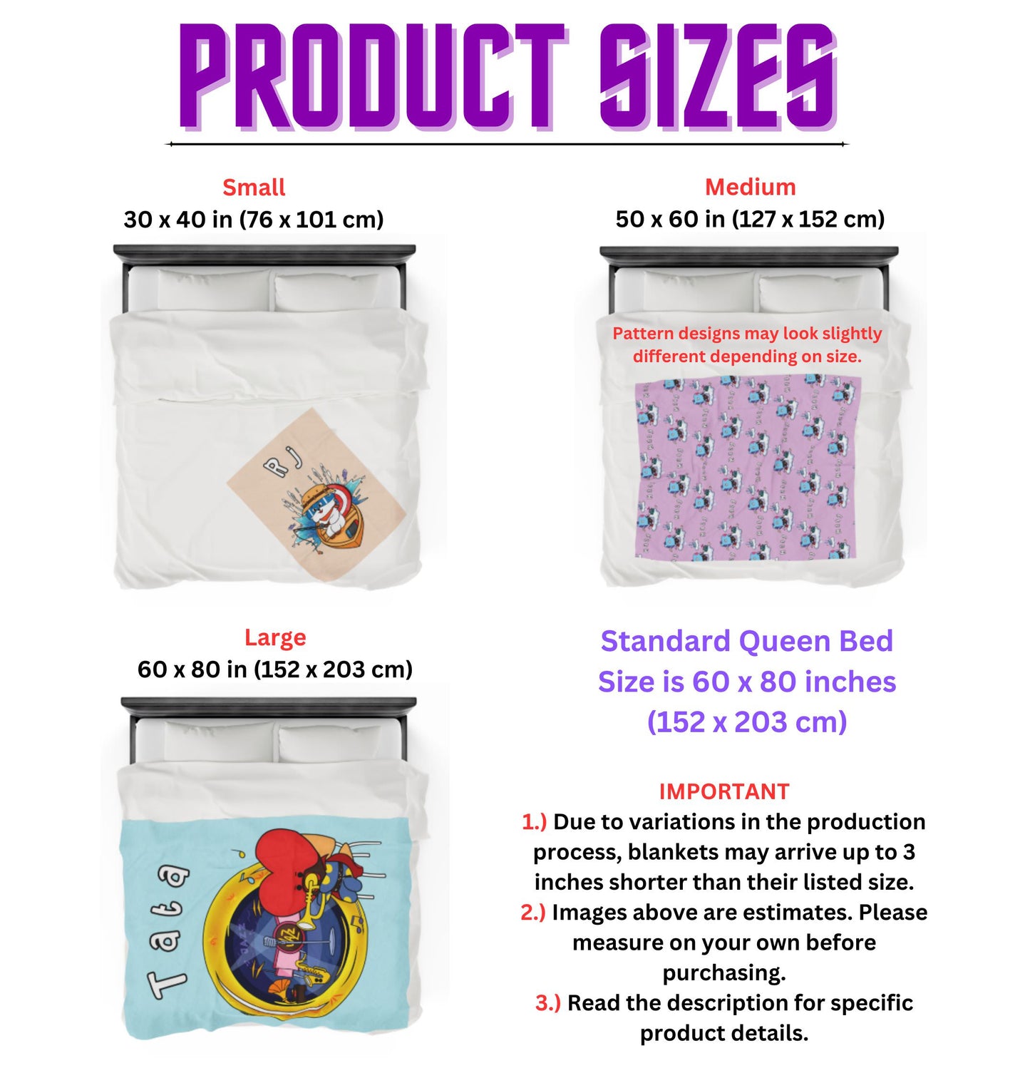 Blue RJ Blanket - BT21 Pattern Design