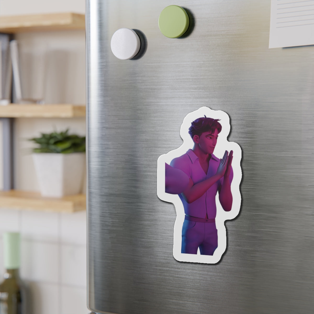 Kpop Demon Hunters Saja Boys Abby Saja Wearing Pink Magnet