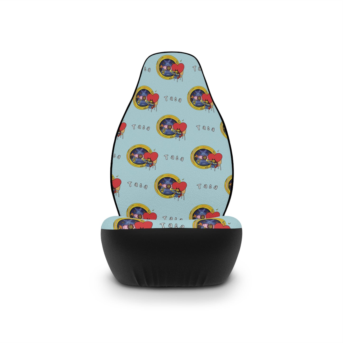 BT21 Tata Blue Car Seat Cover Pattern Design - Identical Set of 2