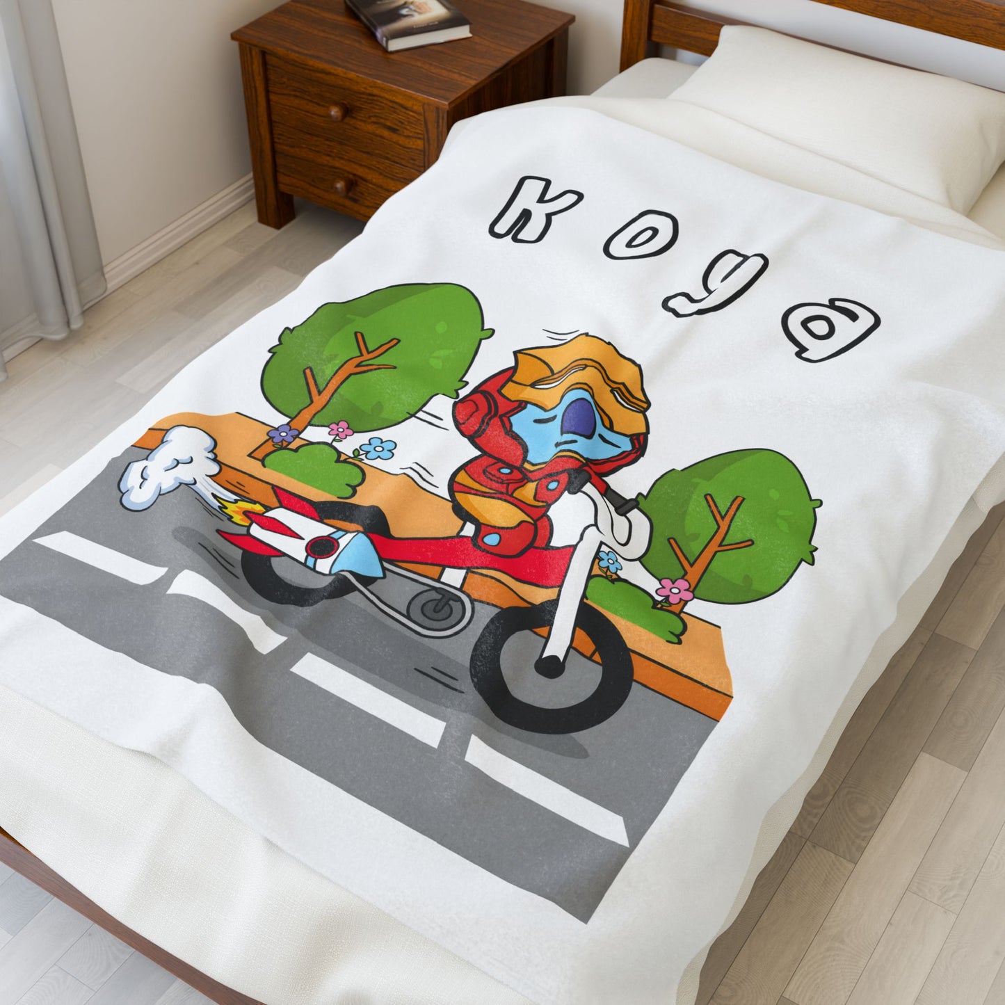 White Koya Blanket - BT21 Single Design