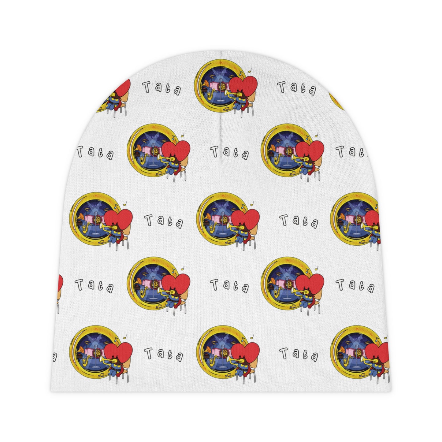 BT21 Tata White Baby Beanie Pattern
