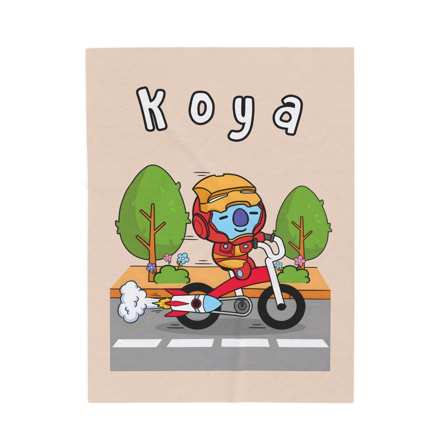 Beige Koya Blanket - BT21 Single Design