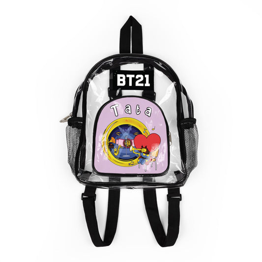 BT21 Tata Clear Panel Backpack (Purple Colored Front) — Not Stadium Approved