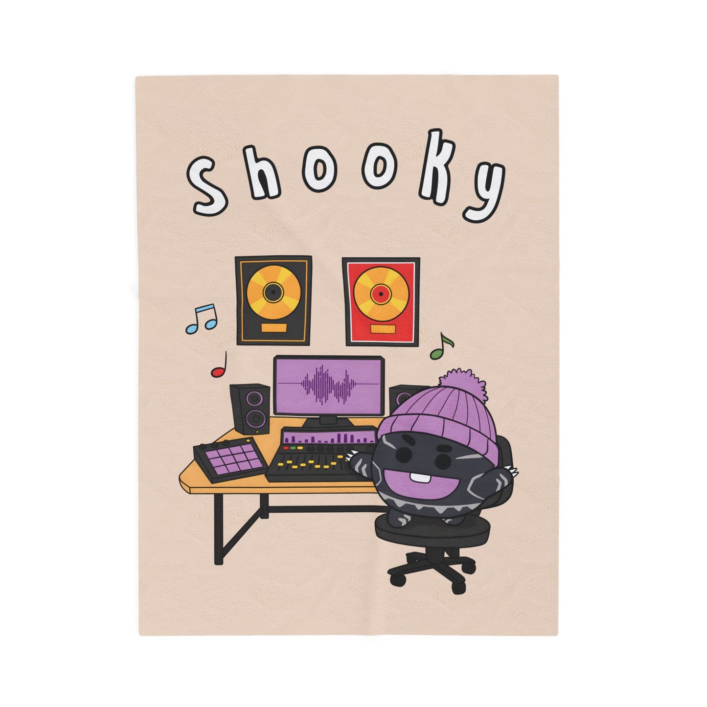 Beige Shooky Blanket - BT21 Single Design
