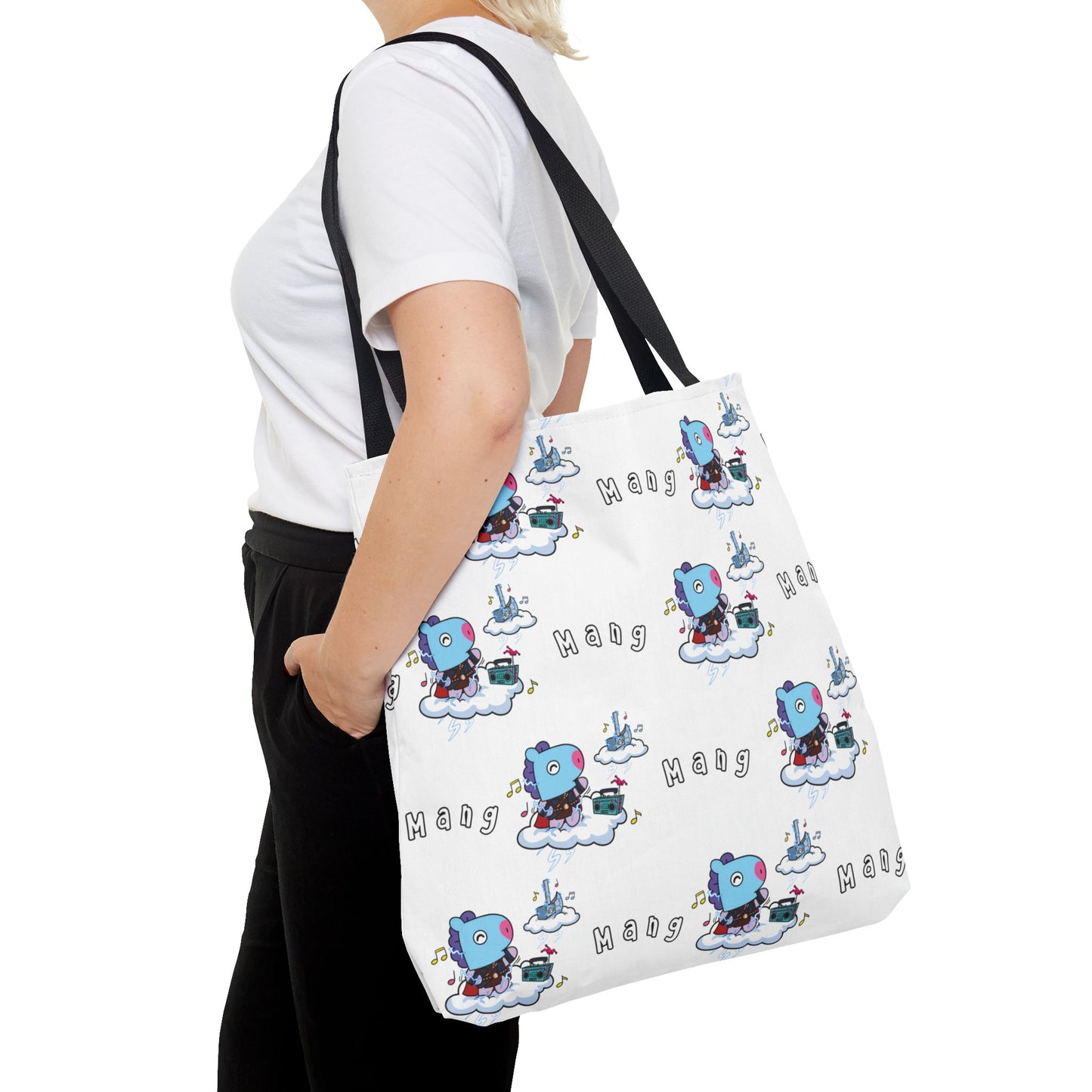 BT21 Mang White Tote Bag Pattern Design