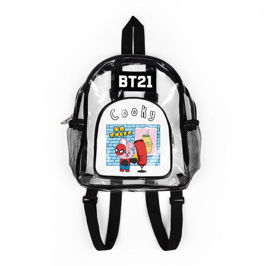 BT21 Cooky Clear Panel Backpack (White Colored Front) — Not Stadium Approved