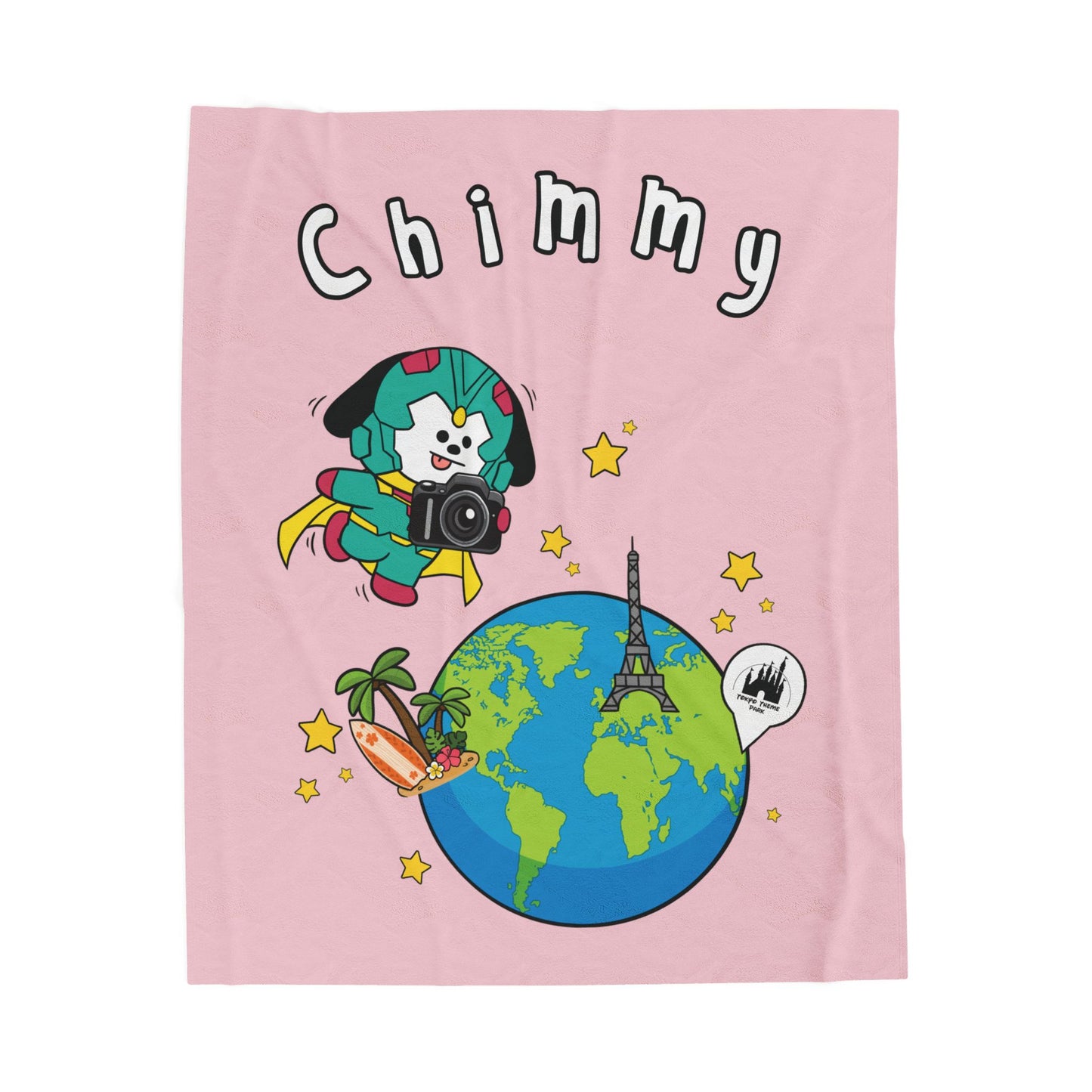 Pink Chimmy Blanket - BT21 Single Design