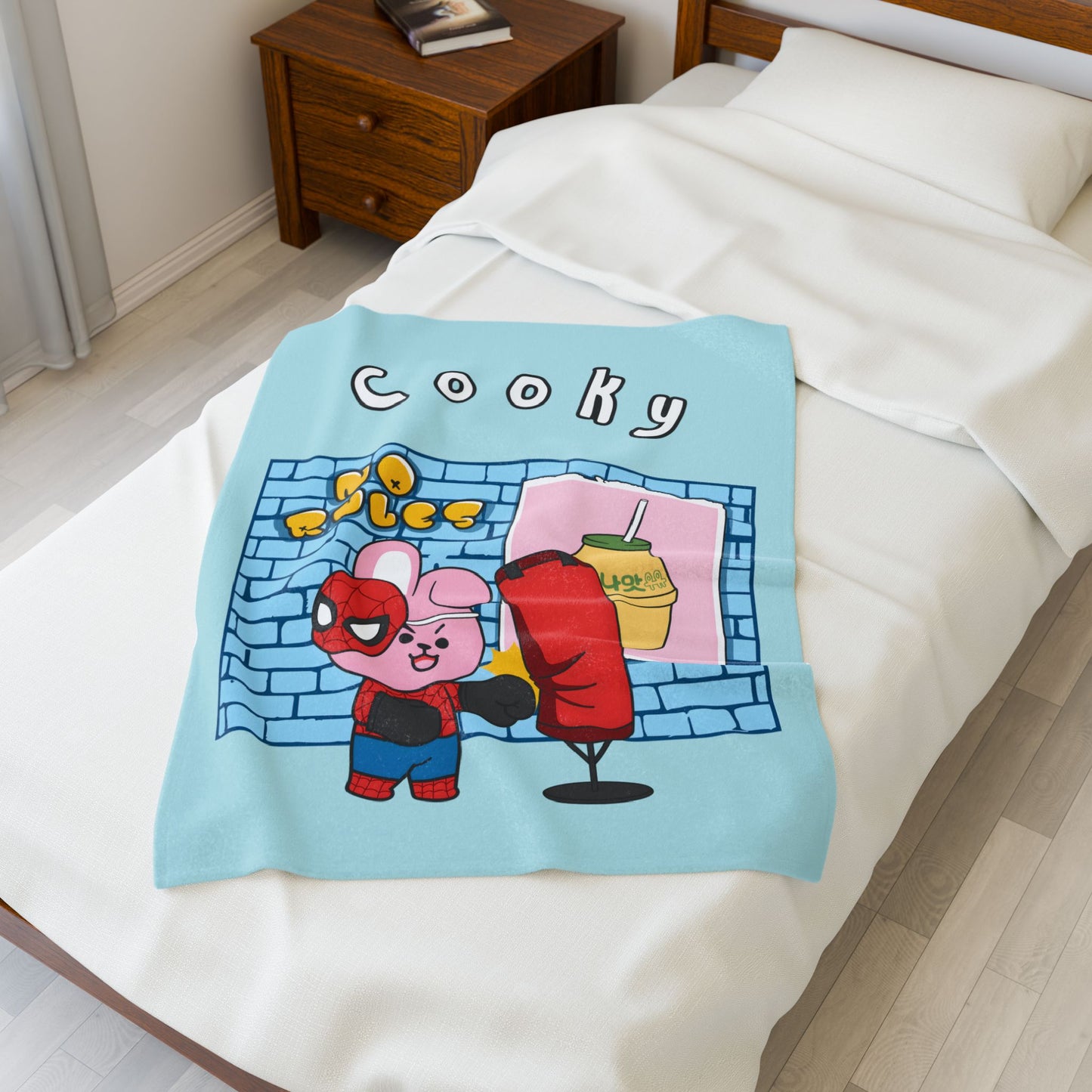 Blue Cooky Blanket - BT21 Single Design