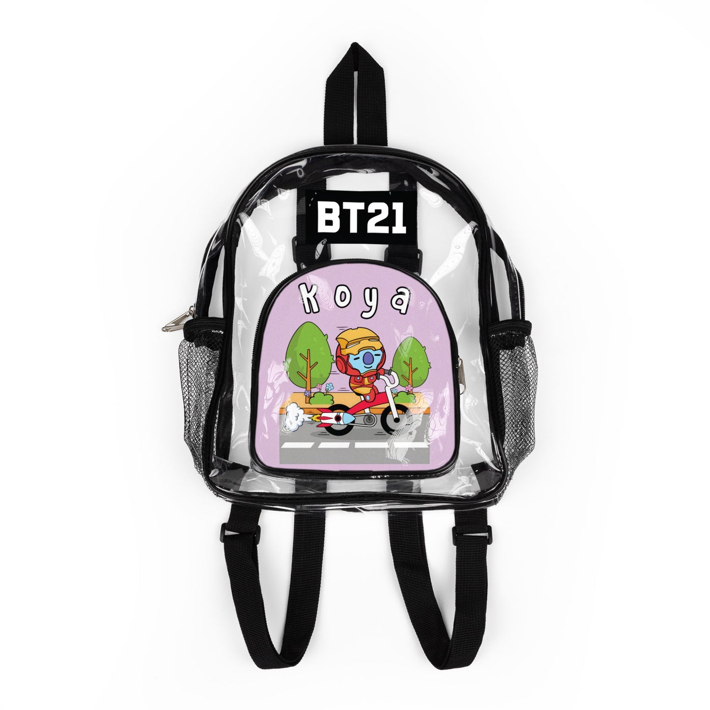 BT21 Koya Clear Stadium Concert Bag With Purple Background