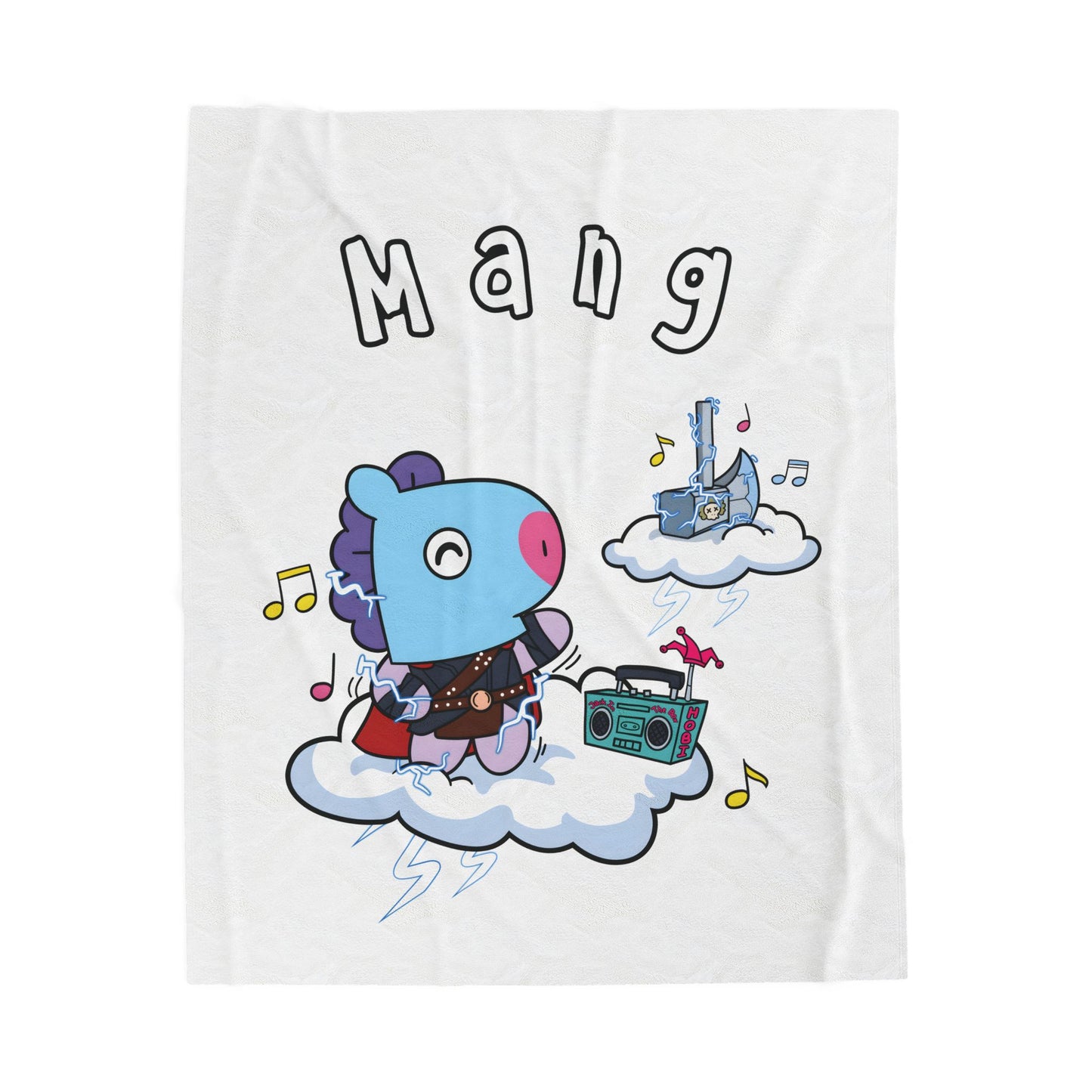 White Mang Blanket - BT21 Single Design