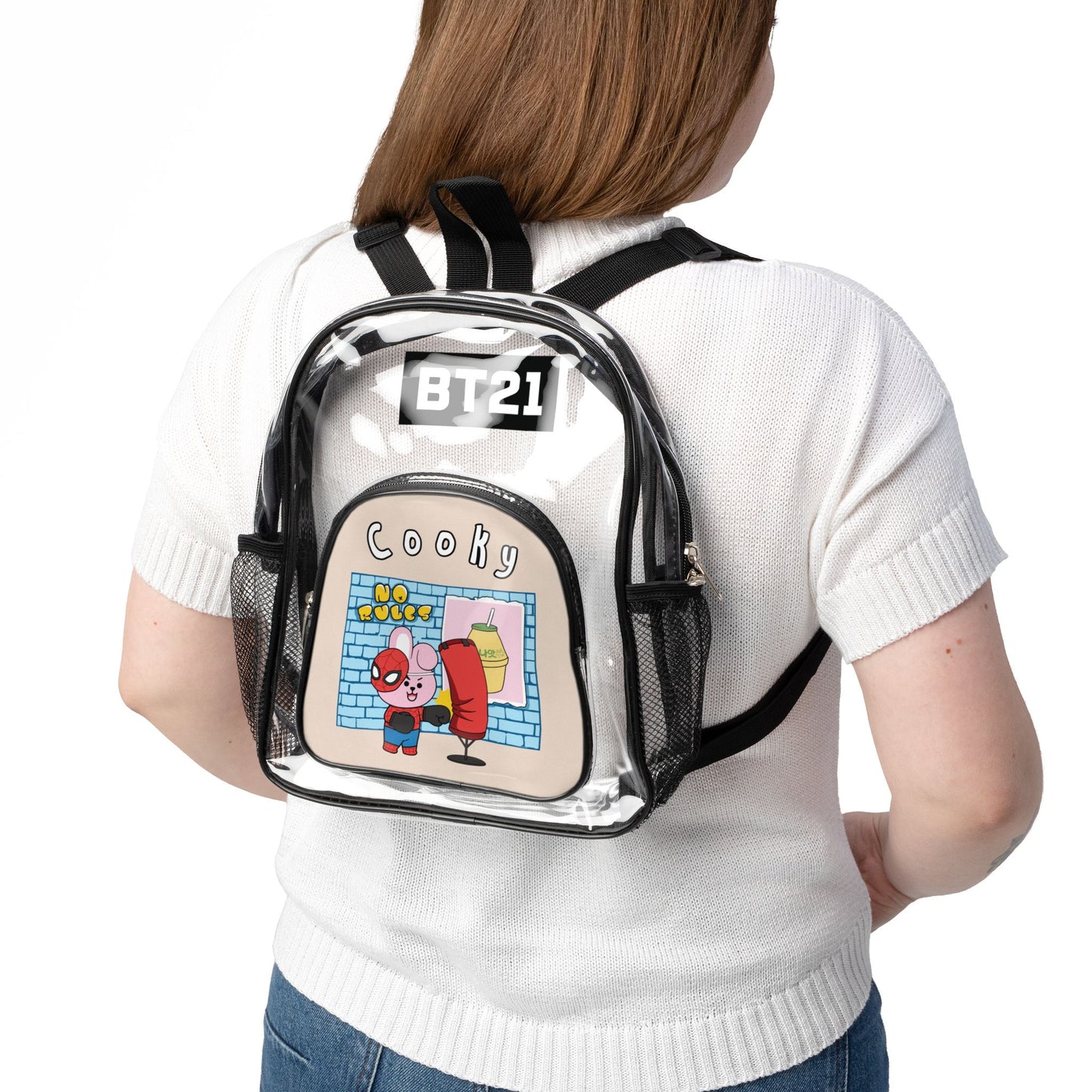 BT21 Cooky Clear Stadium Concert Bag With Beige Background