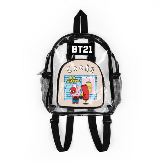 BT21 Cooky Clear Panel Backpack (Beige Colored Front) — Not Stadium Approved
