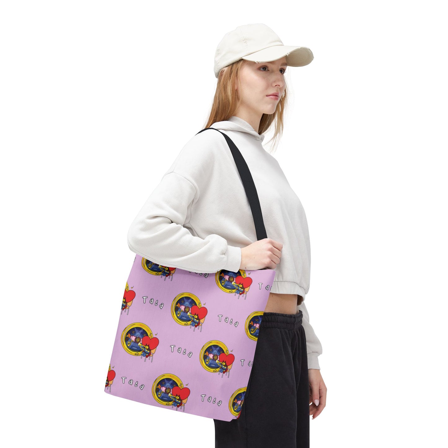 BT21 Tata Purple Tote Bag Pattern Design