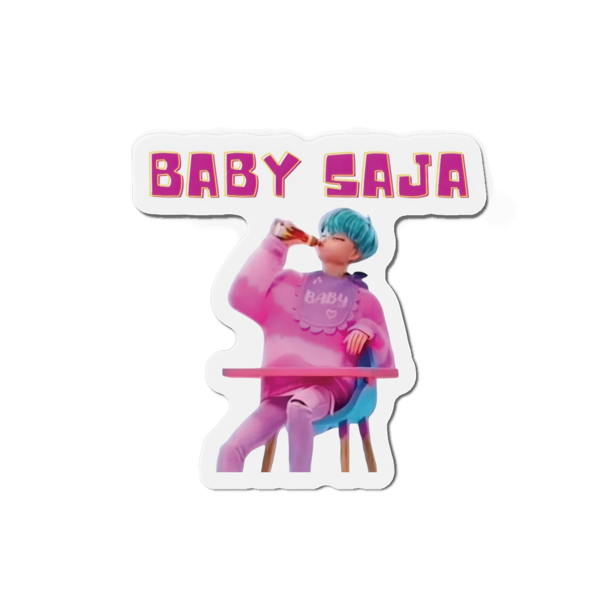 Kpop Demon Hunters Baby Saja Drinking Hot Sauce Magnet