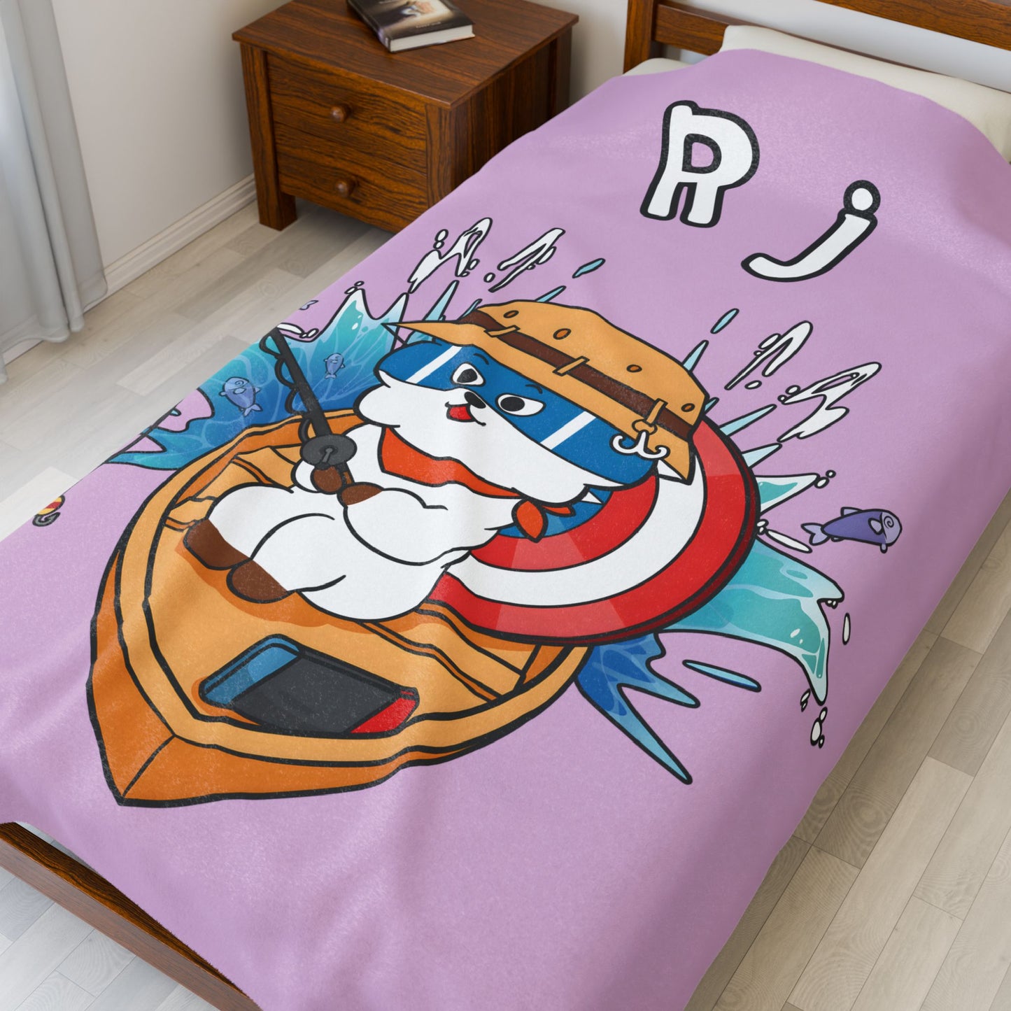 Purple RJ Blanket - BT21 Single Design