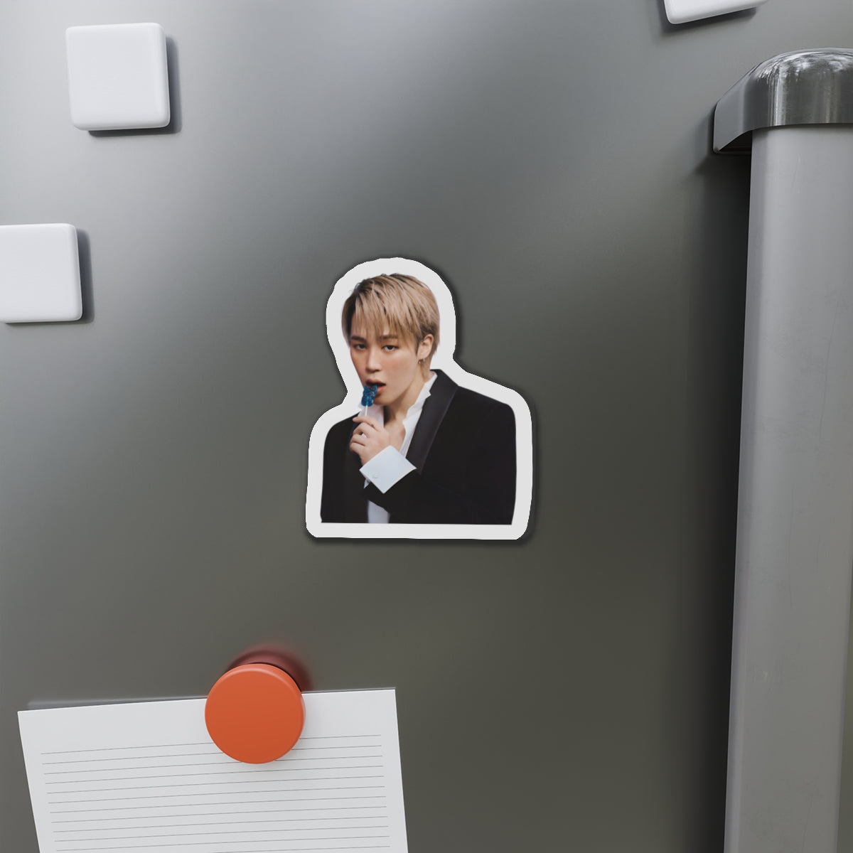 BTS Park Jimin Dior Photoshoot Eating a Sucker Magnet