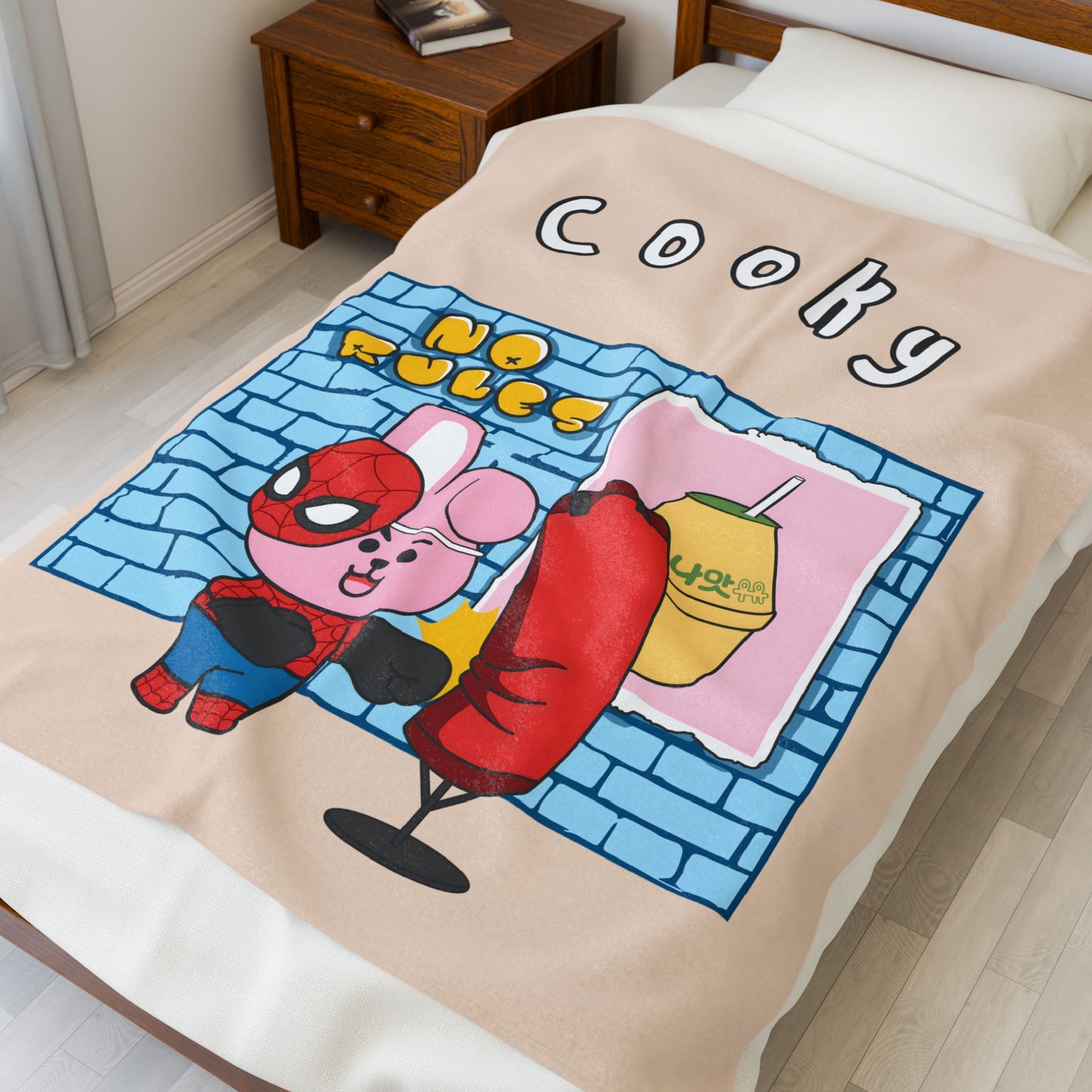 Beige Cooky Blanket - BT21 Single Design