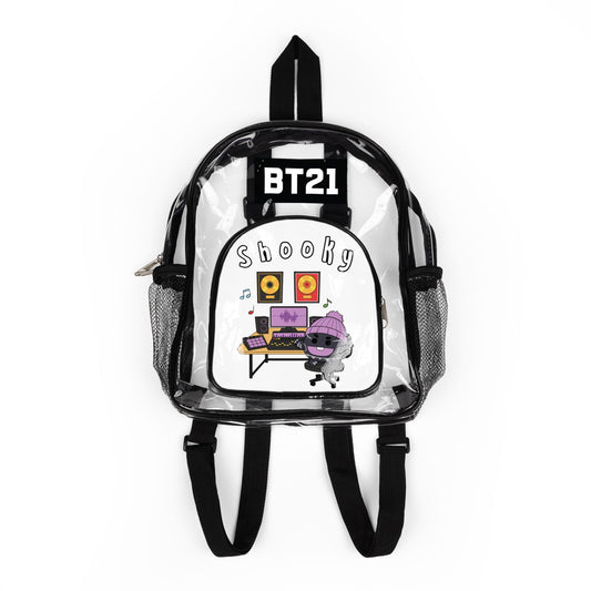BT21 Shooky Clear Panel Backpack (White Colored Front) — Not Stadium Approved