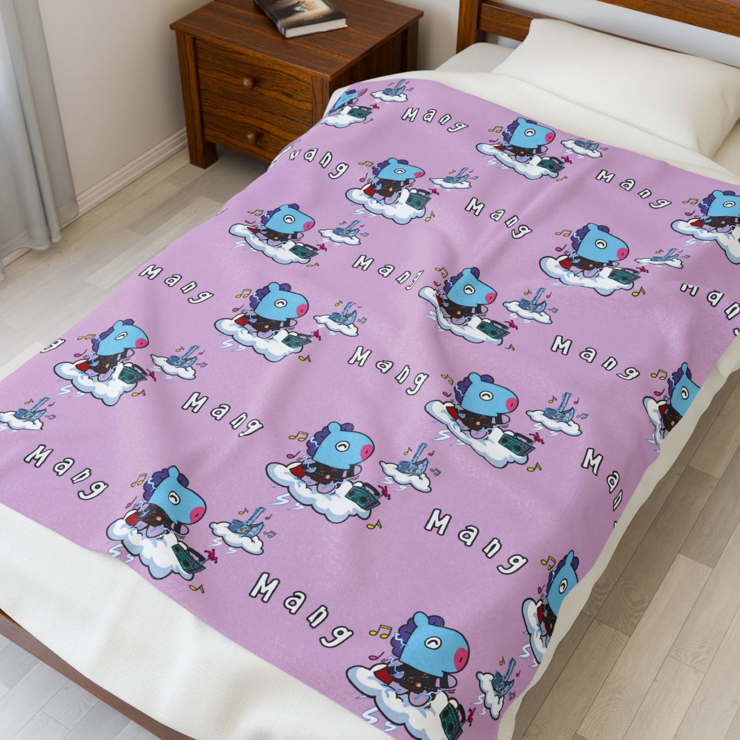 Purple Mang Blanket - BT21 Pattern Design