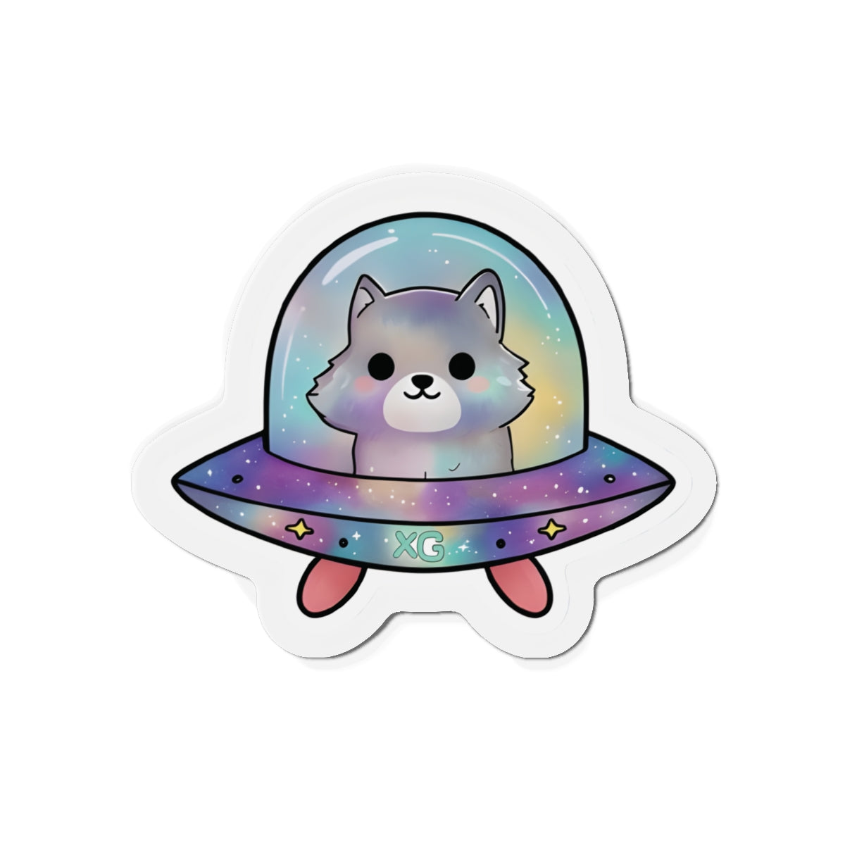 XG Alphaz Merch Wolf in Spaceship Magnet