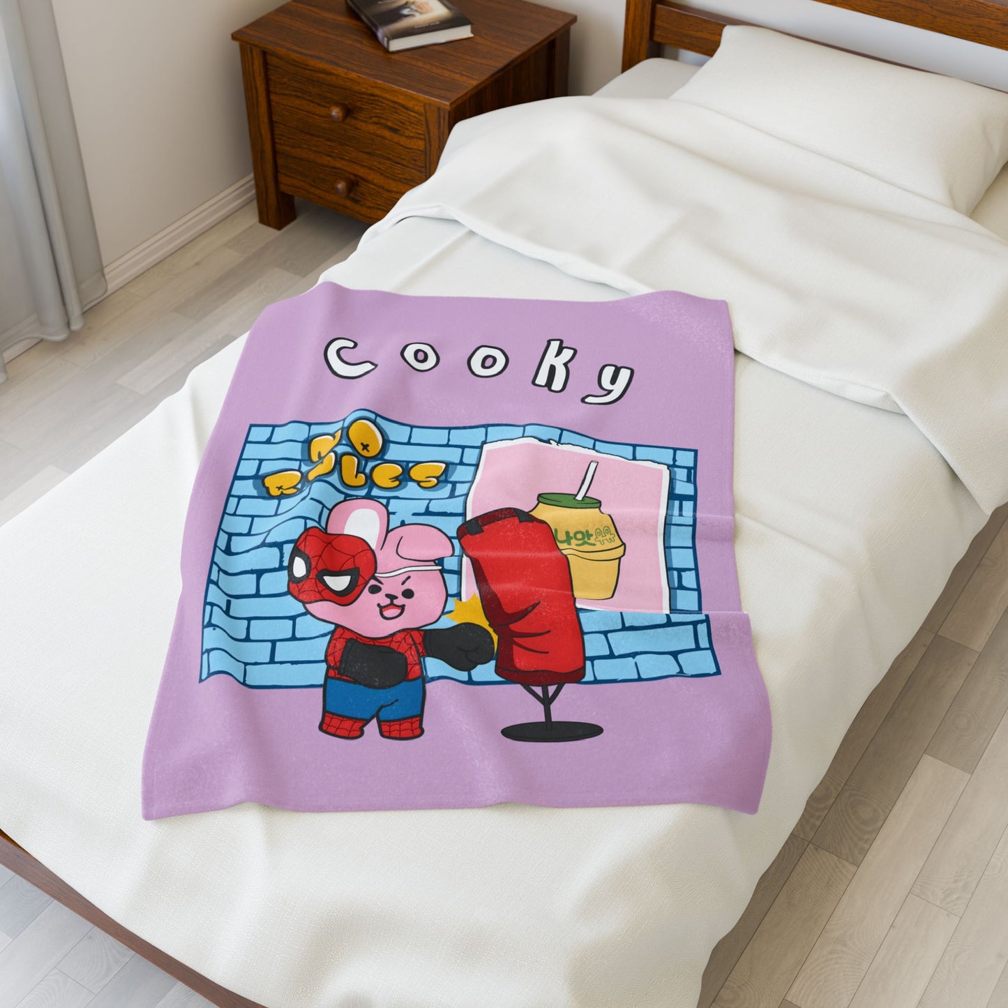 Purple Cooky Blanket - BT21 Single Design