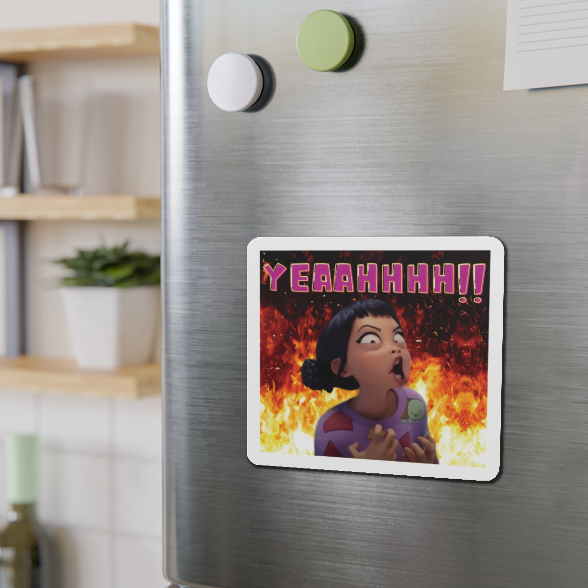 Kpop Demon Hunters Huntrix Zoey YEAHHH Funny Face Magnet Pose 2