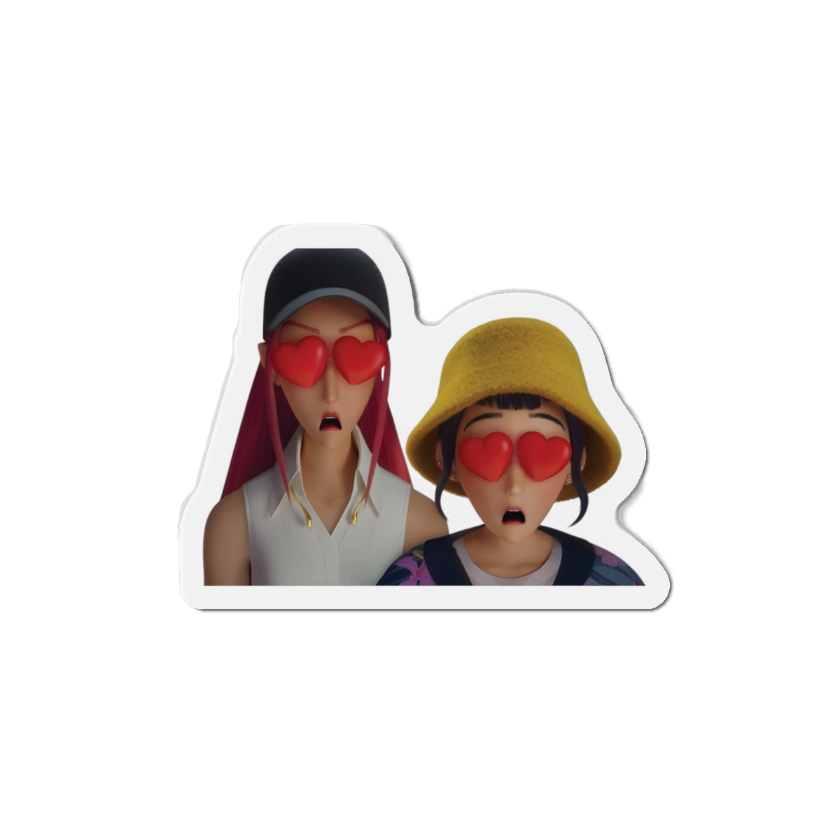 Kpop Demon Hunters Huntrix Mira And Zoey Hearts For Eyes Magnet