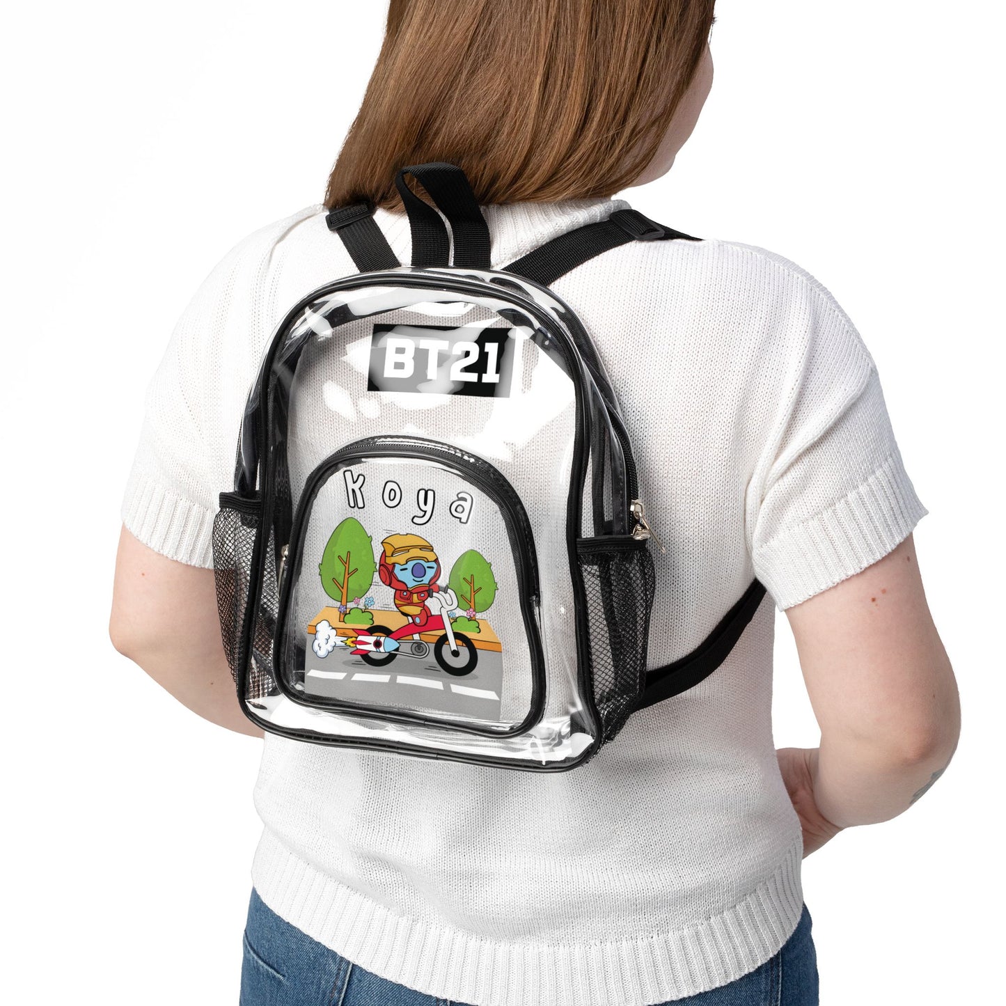BT21 Koya Clear Stadium Backpack Concert Bag (Fully Clear) — Stadium Approved