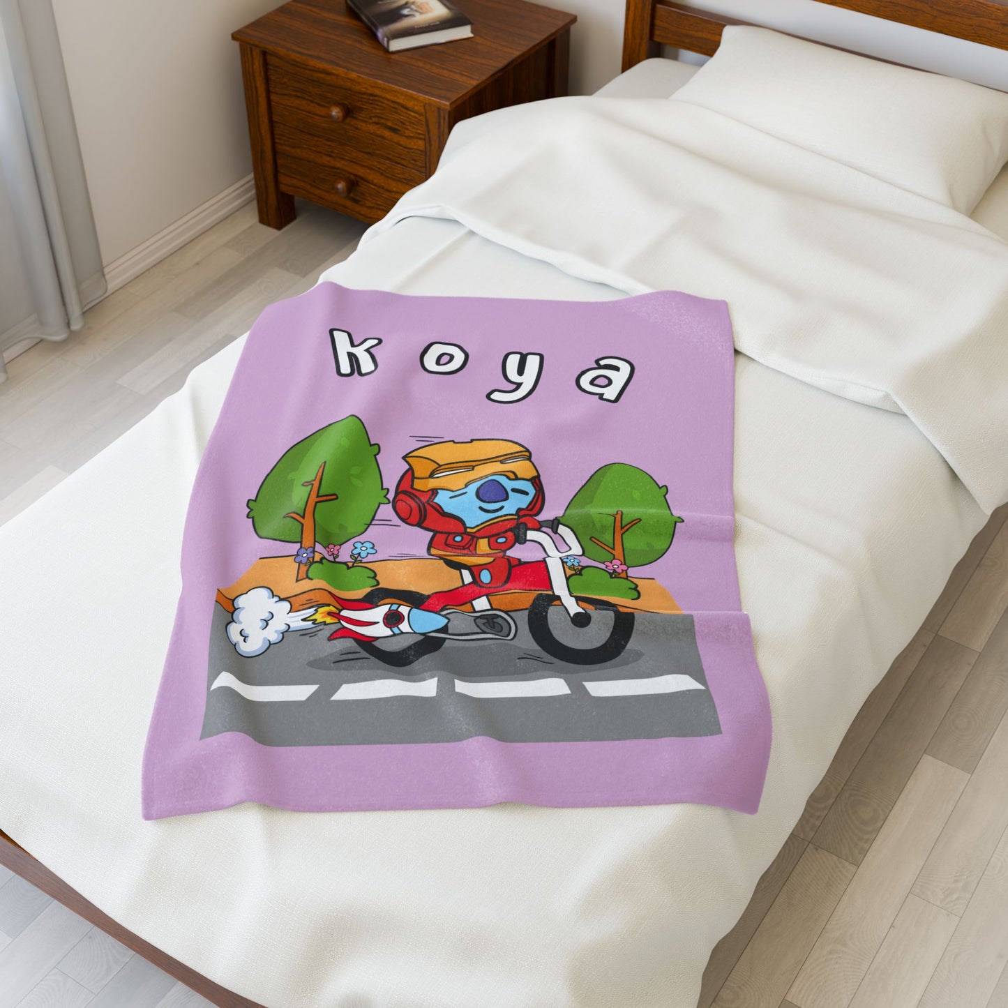 Purple Koya Blanket - BT21 Single Design