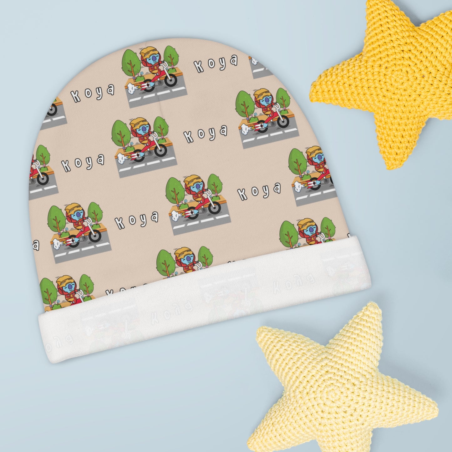 BT21 Koya Beige Baby Beanie Pattern