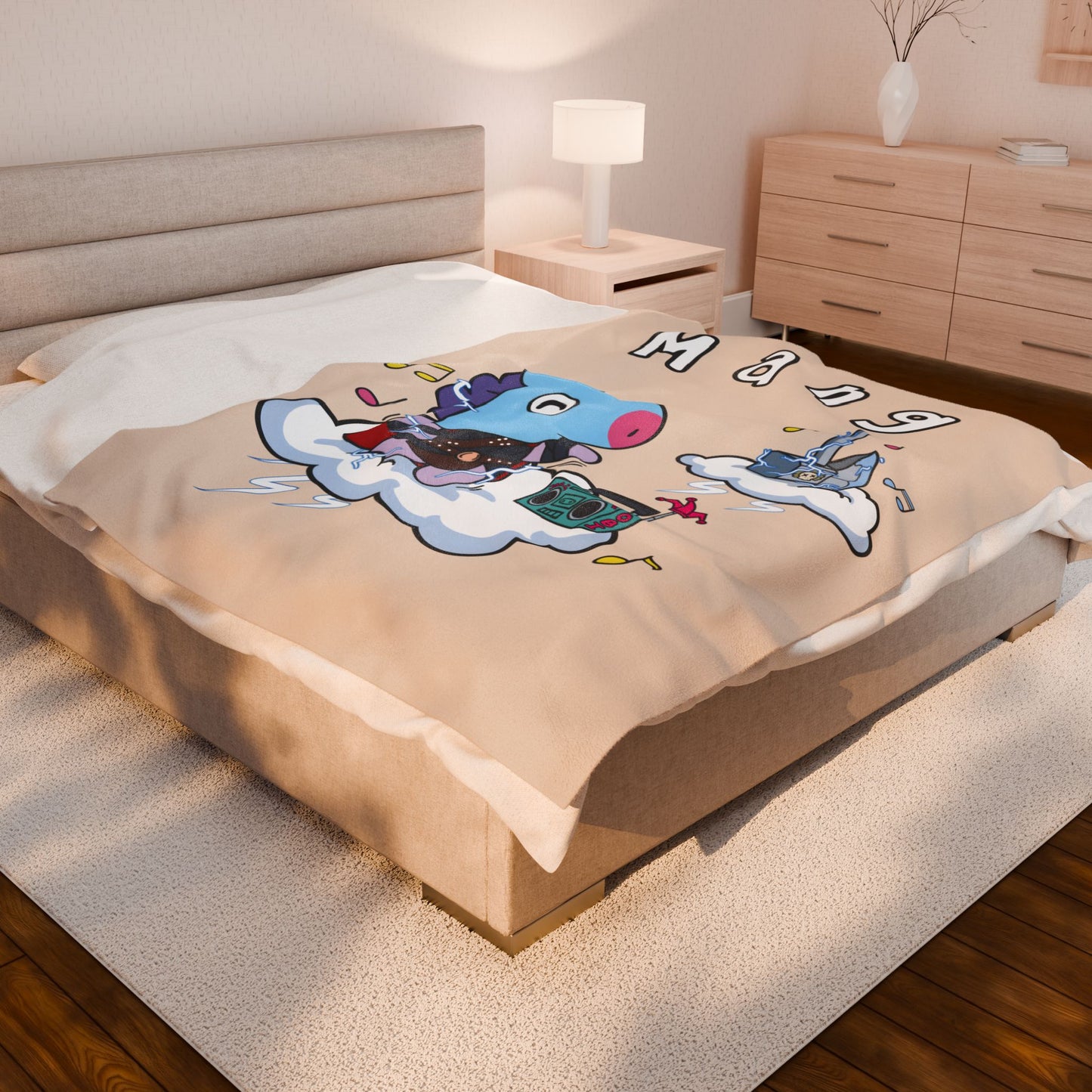 Beige Mang Blanket - BT21 Single Design