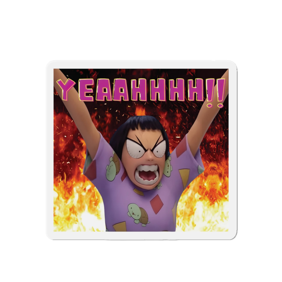 Kpop Demon Hunters Huntrix Zoey YEAHHH Funny Face Magnet